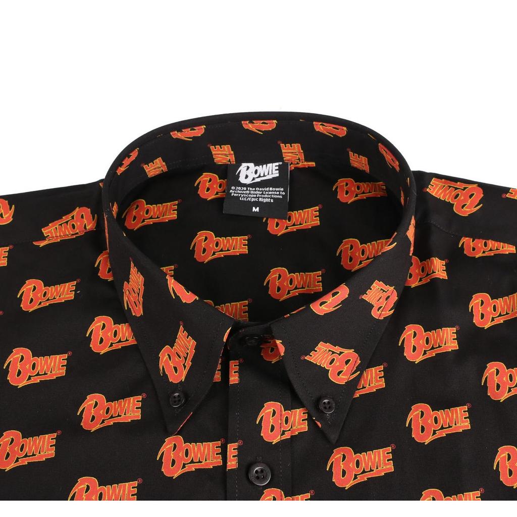 David Bowie Unisex Adult All Over Logo Shirt