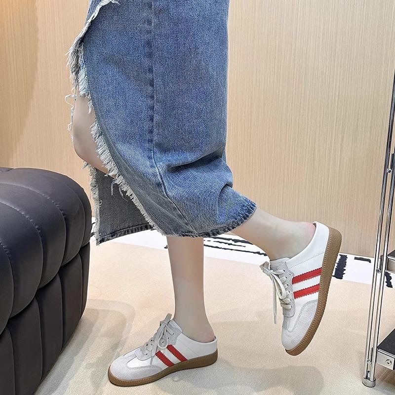 Internet celebrities super fire increase moral training shoes bag head half slippers women's summer wear without heel one pedal casual board shoes