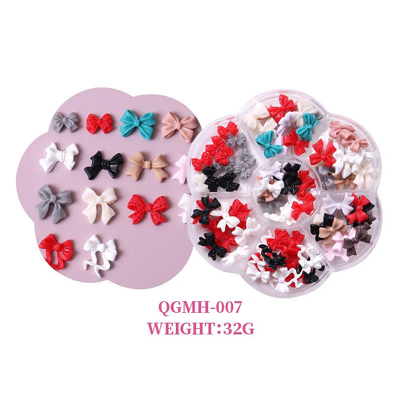 Christmas Velvet Red White Resin Bow New Year'S Nail Art Jewelry Mixed Set Accessories