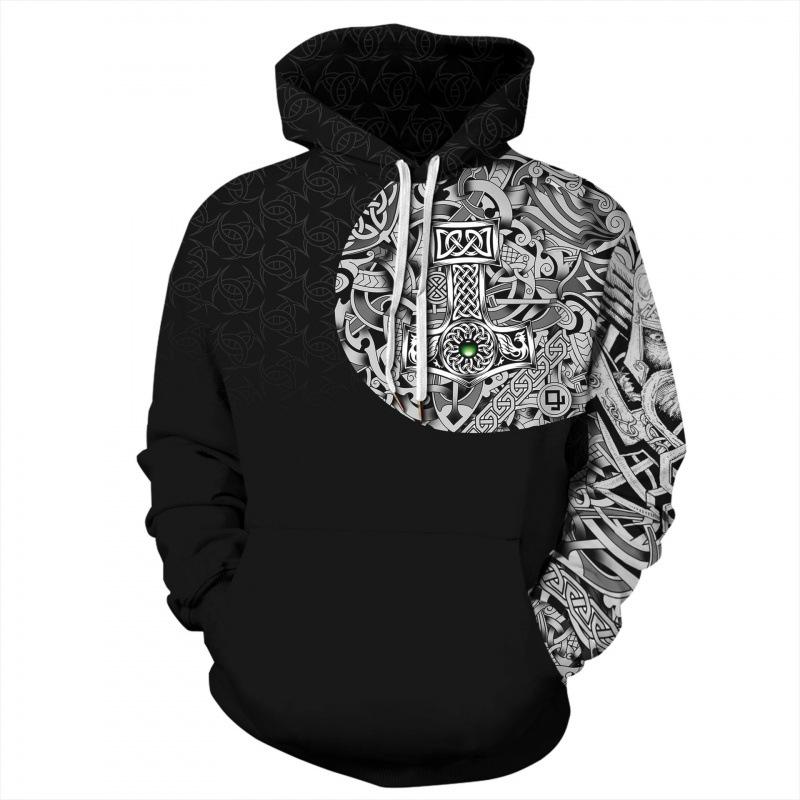 Wikinger-Krieger 3D-Druck Hoodie: Herren Trendiger Pullover Sweatshirt 2025 Edition