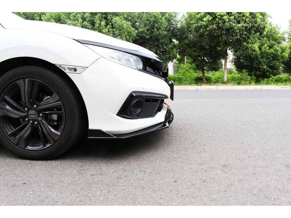 Civic 16th-20th Gen Front Lip Splitter & Rear Spoiler Kit with Double/Single-Layer Side Skirts