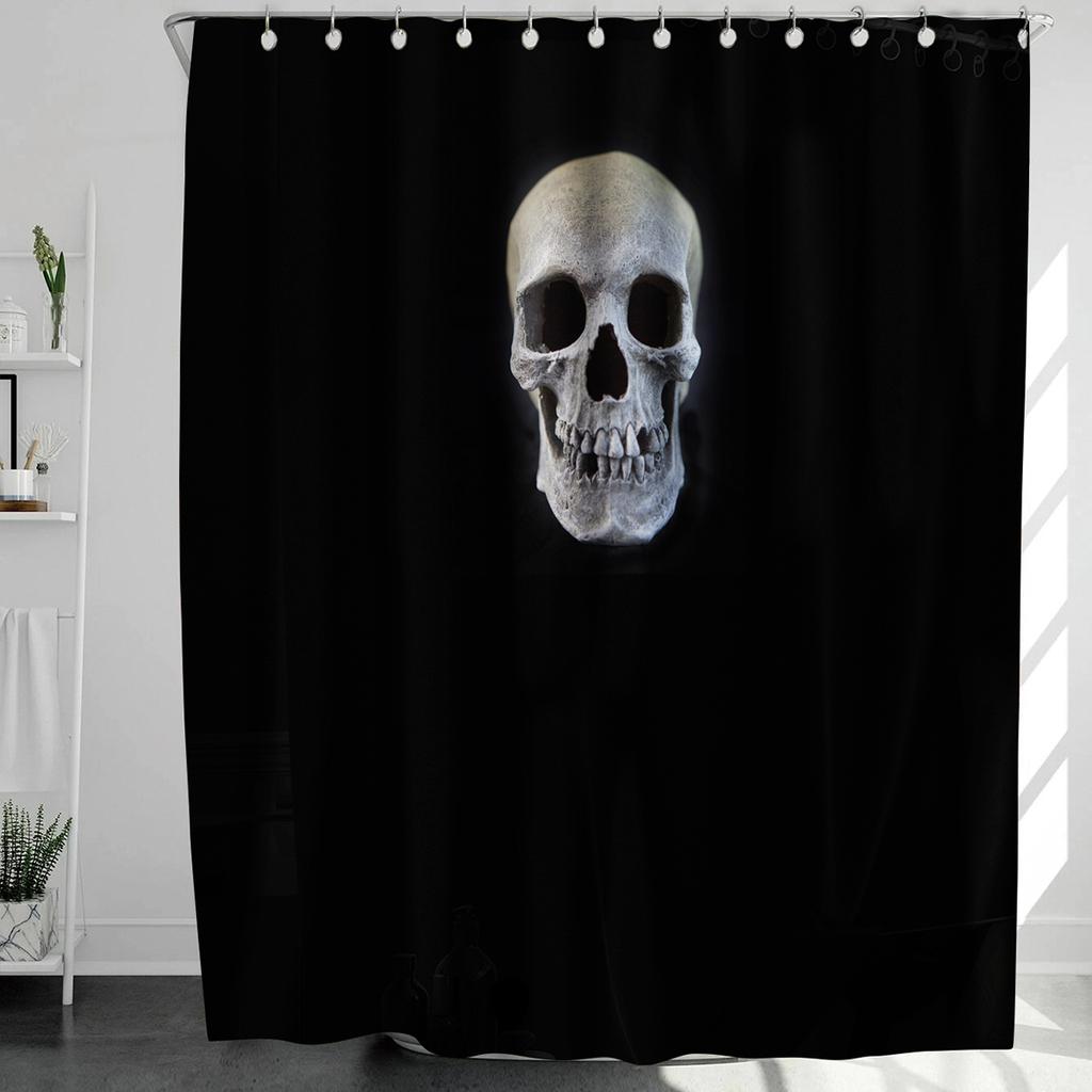 Horrific Shower Curtains Halloween 3D Print Fabric Pastel Waterproof Bathroom Curtain Pumpkin Bat Print Home Decor with Hooks