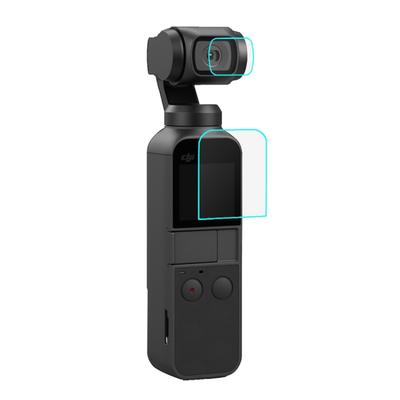 Protector pentru lentile din sticlă temperată PULUZ 9H 2.5D HD + Film pentru ecran pentru DJI OSMO Pocket Gimbal