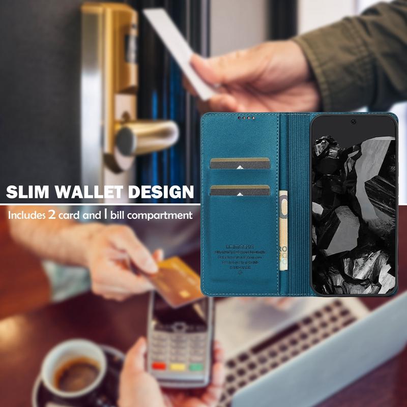 Anti-Drop Leather Wallet Case Kickstand Flip Case For Google Pixel 9Pro XL 8 8A 8Pro 7 7Pro 7A Phone Cover Cards Slot Back Cover