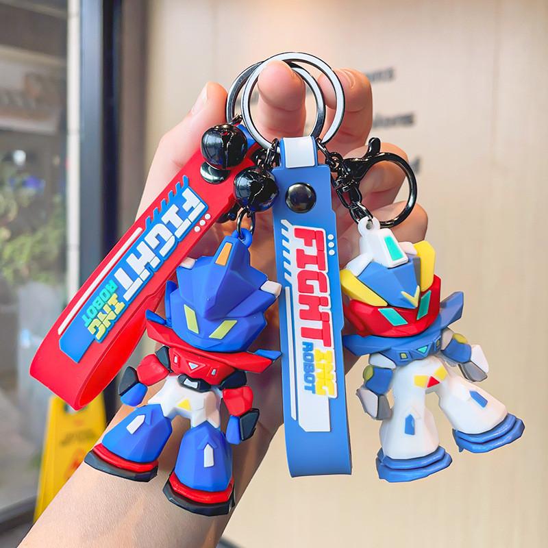 Premium Cartoon Transformer Keychain Accessory Adorable Robot Bag Charm Silicone Material