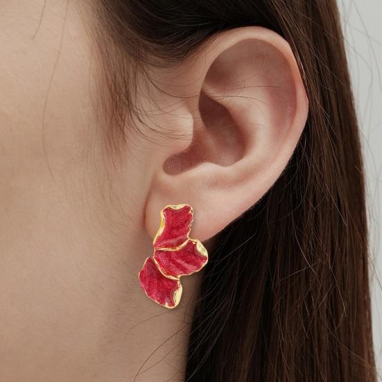 1 Pair Stud Earrings Maple Leaf Flower Women Earrings Smooth Surface Lightweight Ear Studs Jewelry Accessories