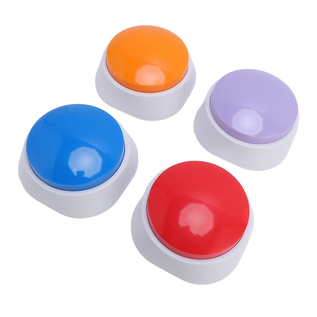 4 SZT. Przyciski dla Psa do Komunikacji Nagrywanie 30 Sekund Trening Zwierząt Domowych Brzęczyk Nagrywanie Głosu Clicker Zestaw