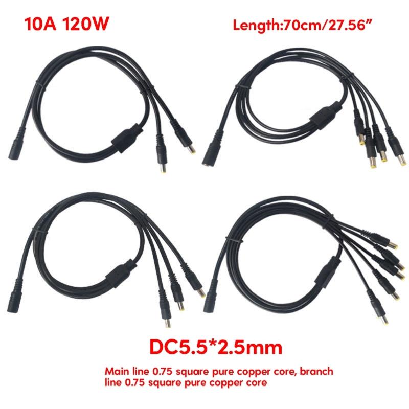 Power Splitter Cable 1 Female To 2/3/4/5/8/10 Male DC5.5mm X 2.1mm Splitter Extension Cable for CCTV Security Camera