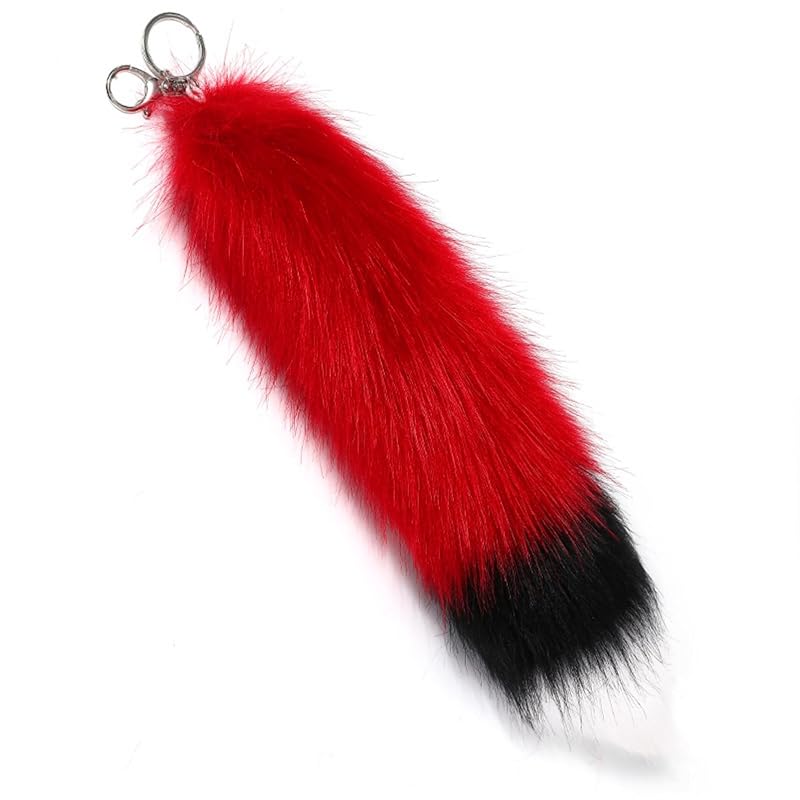 

[COZENTA] strap fur tail Fluffy Fluffy key ring fox cosplay disguise accessories 3 colors (red)