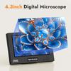 4.3 inch Digital Microscope 10X-1000X High Definition Microscope LCD Video Microscope 8 LEDs Soldering Observation Equipment