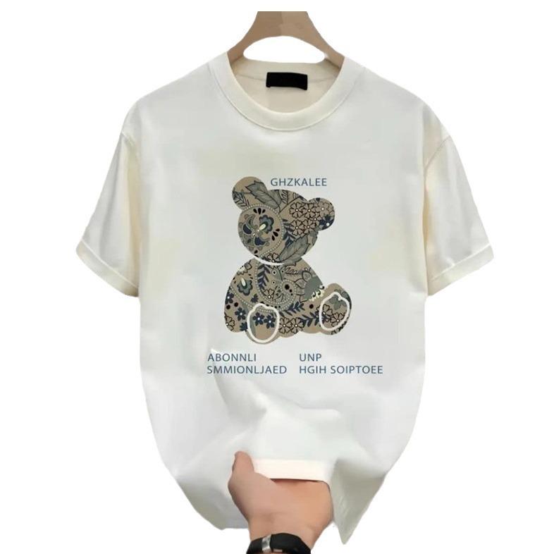 American Trendy Brand Pure Cotton Men'S Printed Short-Sleeved T-Shirt Trendy Men'S And Women'S Casual Round Neck T-Shirt Men'S