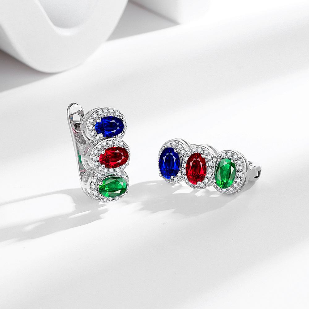 

925 Sterling Copper Simple Design 6 Claws Cubic Zirconia Earrings for Women Exquisite Female Accessories Gift Statement Zircon