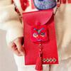 Cross Body PU Leather Red Envelope Tassel Lion Dance New Year Money Envelope  Celebration Party