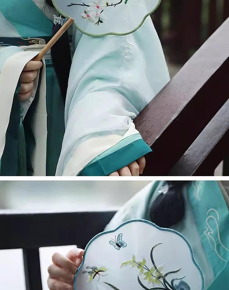 Kinder Hanfu Rundfächer im antiken Stil - Suzhou-Stickerei für Sommertanz und Cheongsam