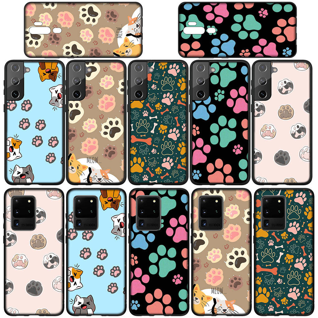 Phone Case for iPhone 17 16 15 Plus X XR 16E Huawei P30 P20 Lite Redmi Note 14 12 11 13 Pro Max OPPO A60 A80 A40 A18 A38 A54 Cartoon Dog Paw Cat Cover