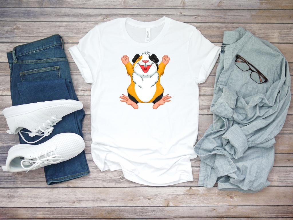 Happy Guinea Pig white T-shirt for Men K248