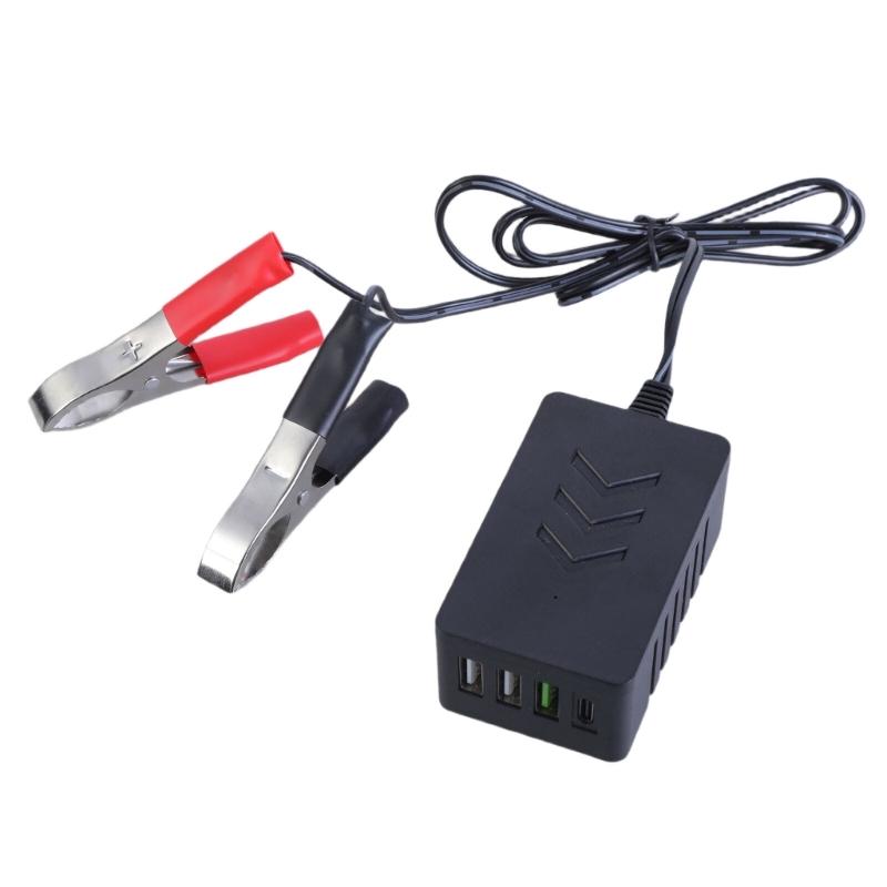 

Багатопортовий USB адаптер-зарядний пристрій з кліпсою для акумулятора Вхід DC8V-35V до Вихід 5V Зарядний блок для планшетів телефонів 1