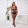 Translucent Bodysuits Halter Neck Mesh Sexy Lingerie Women Body Suits Fishnet Hollow Open Crotch Bodysuit Sexy adult xxl