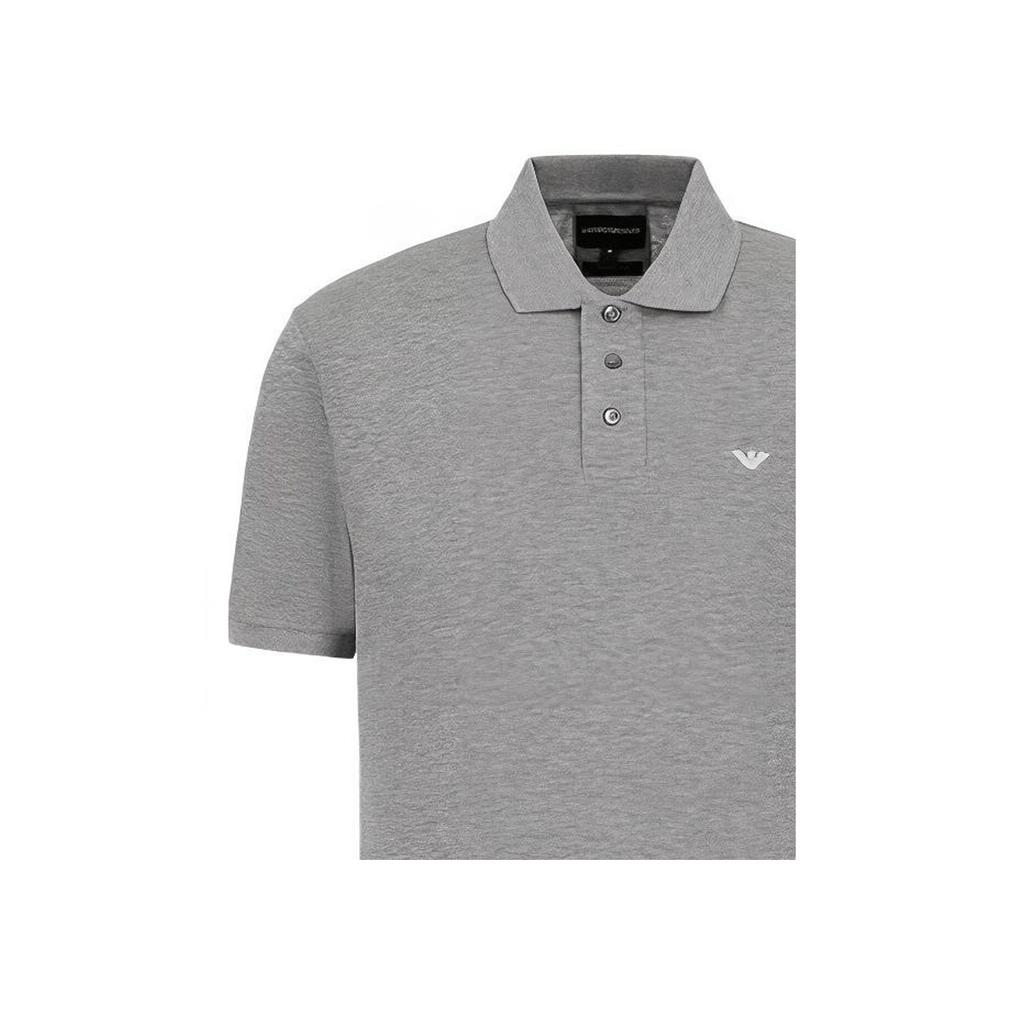 Emporio Armani Ss22 Solid Logo Pullover Short Sleeve Polo Shirt Men Polo Shirts Gray 8N1FQ2-1JTKZ-0630