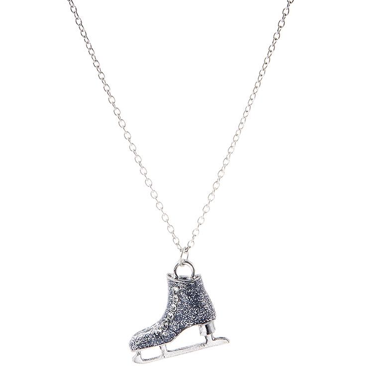 Multicolor Ice Skates Pendant Necklace with Alloy Sweater Chain