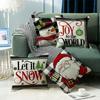 New Christmas Black and White Plaid Letter Print Linen Pillow Home Cushion Pillow Case