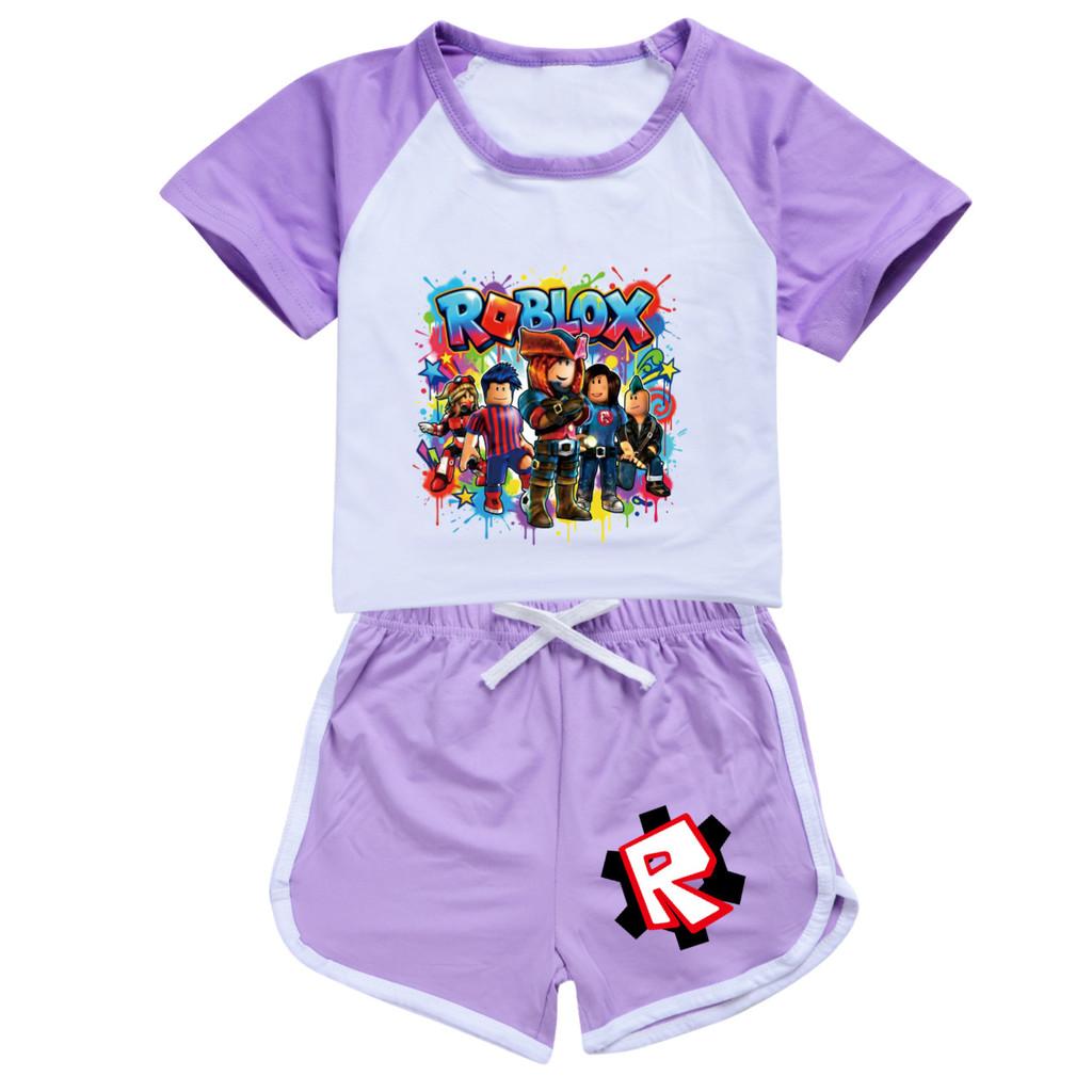 5578 Kids Boys Girls Roblox Printed Top Pants Sport Tracksuit Clothes Set