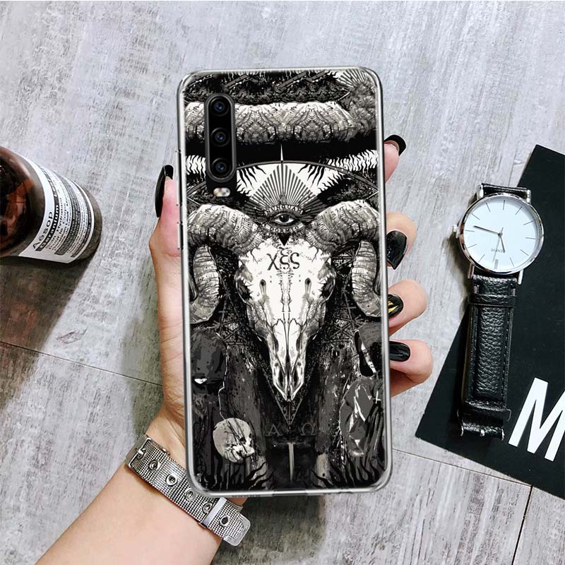 Satanistická koza Satan Ďábel Obal na telefon Pro Huawei P30 P40 P20 P10 P50 Mate 20 10 30 40 Lite Pro Plus Tiskový kryt Coque Shell