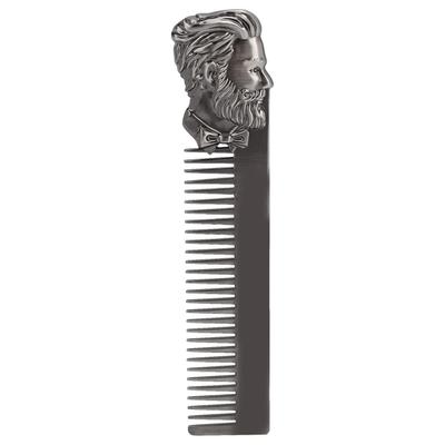 Zinc Alloy Oil Hair Comb Portable Three Dimensional Engraving Vintage Beard Comb for Hair Salon