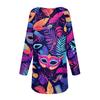 Women's Fashionable Round Neck Raglan Long Sleeved Carnival Printed Casual Pullover Top