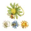 4Pcs Napkin Rings Adorable Anti-rust Alloy Spring Flower Bee Painted Napkin Buckle for Party