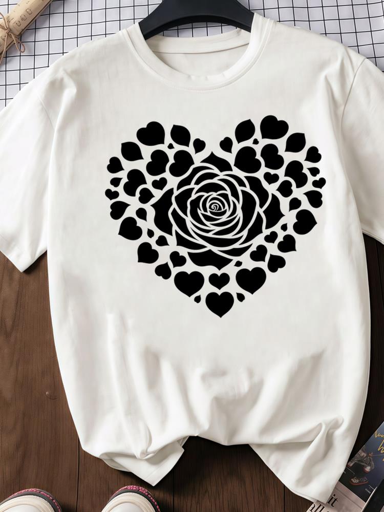 (Asian Size) trend watercolor cute Print O-neck Short Sleeve T-shirts Fashion Female Casual Women's Top T Clothing  Graphic Tee