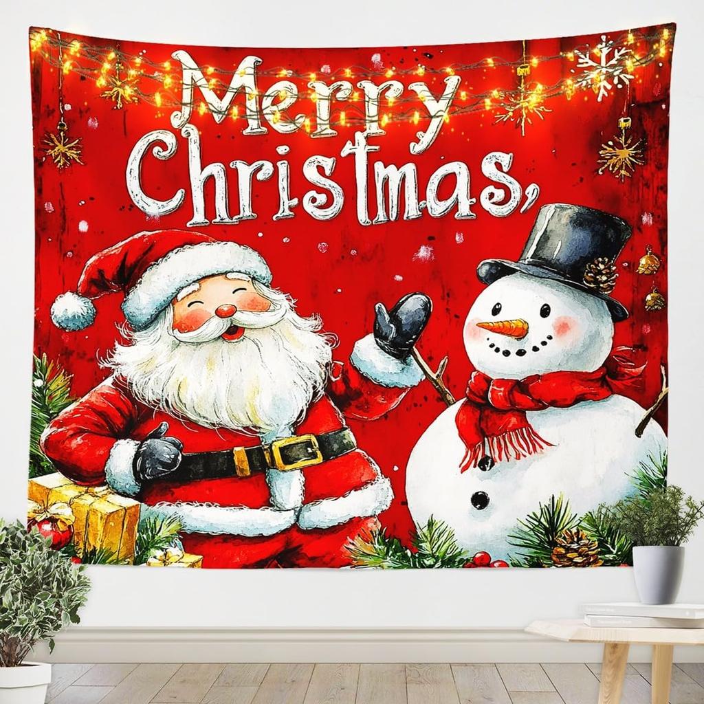Frohe Weihnachten Wandteppich Neujahr Hintergrund Wandbehang Dekoration Kamin Strümpfe Geschenke Hängestoff