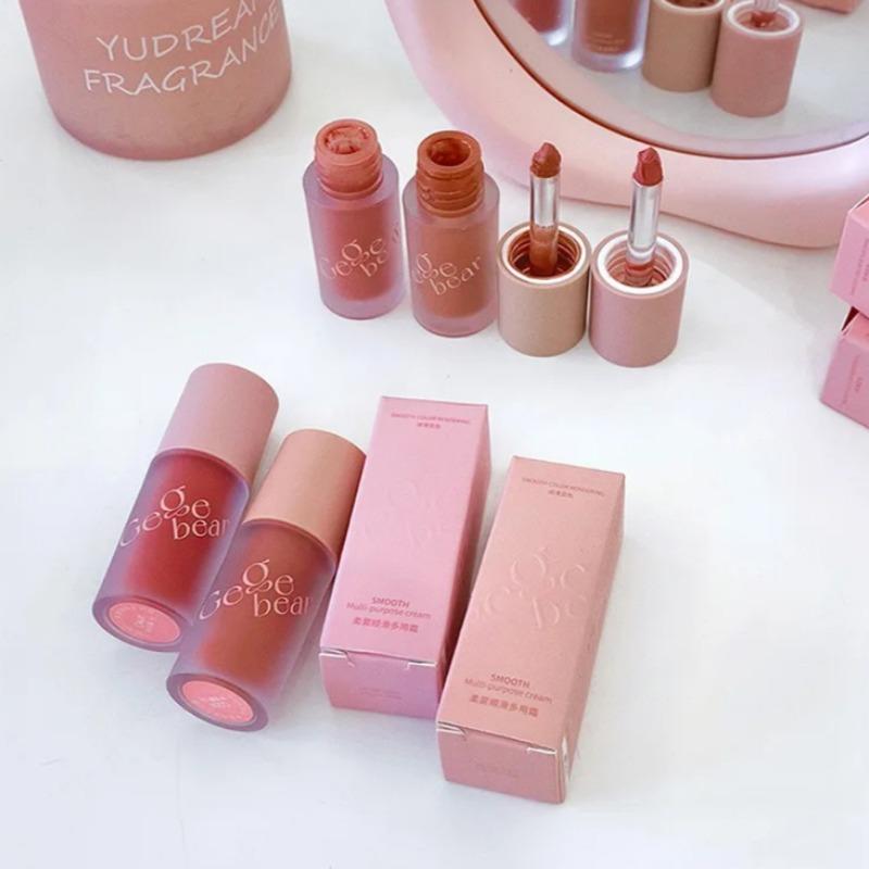 Gege Bear Smooth Multi-purpose Cream Expansion Color Blush Eye Shadow Not Easy To Fade Nude Matte Velvet Lip Glaze