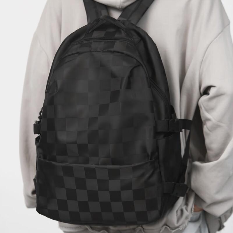 Li Shen Korean Style Checkerboard Student Backpack