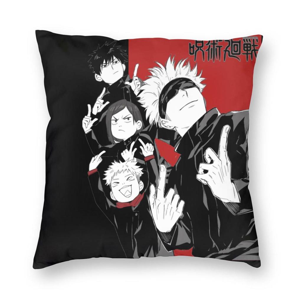Jujutsu Kaisens Anime Povlak na polštář Tisk Polyesterový potah na polštář Dekorace JJk Manga Povlak na polštář Domácí čtvercový 40X40cm