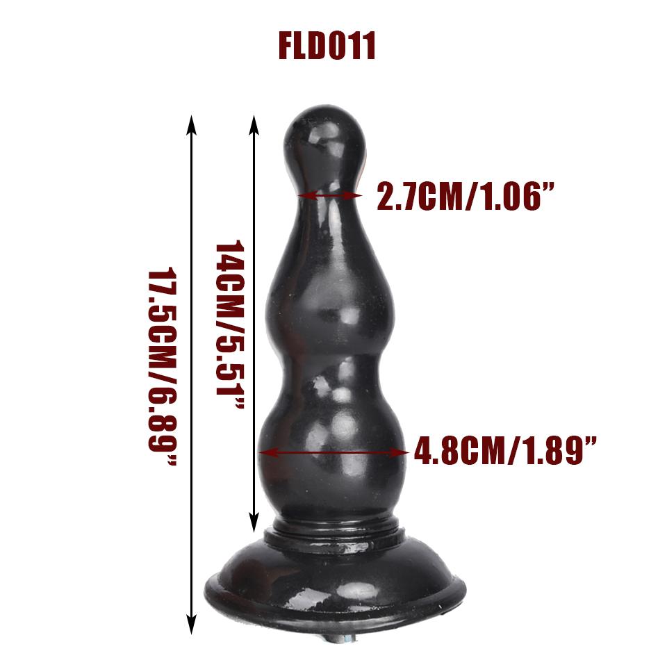 Sex Machine Attachment ROUGH BEAST 6.89" Black/Flesh Anal Plug for Sex Machine Vac-u-lock Love Machine Attachment Adult Sex Toys