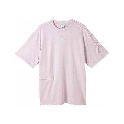 Puma X Skullpanda Breathable Comfortable Soft Round Neck Printed Short Sleeve T-Shirt Unisex Tops Light-Purple 534702-17
