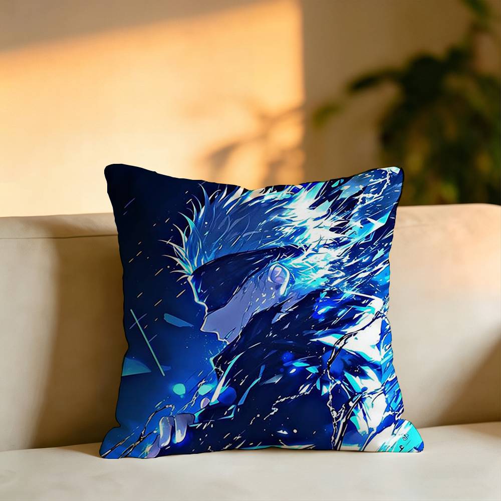Hot Anime Character Satoru Gojoo Square DoubleSided printed Pillow Case Bedroom Bedside Pillow Sofa Cushion Cover