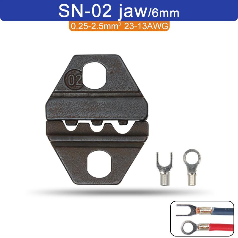 1KS Lisovací kleště čelisti SN série (šířka čelistí 6mm/kleště 190mm) pro TAB 2,8 4,8 6,3/C3 XH2,54 3,96 2510 pružina zástrčky SN-48B SN-28B YEFYM