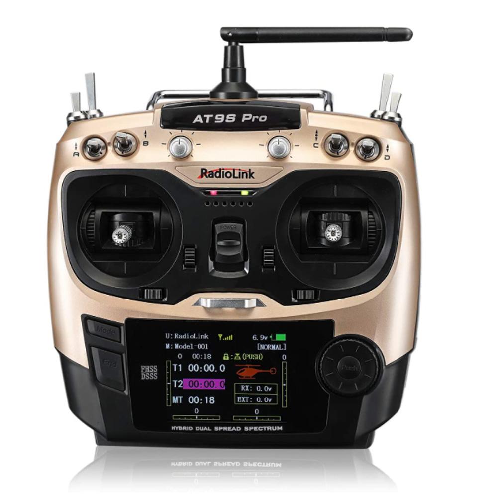 RadioLink AT9S PRO Remote Control 2.4G 10/12CH  DSSS FHSS Transmitter with R9DS Receiver for RC Model Airplane Drones