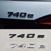 3D ABS Chrome Car Letters Logo 740e Rear Trunk Badge Emblem Sticker For BMW 7 Series EV 740e G11 Auto Tail Marking Accessories