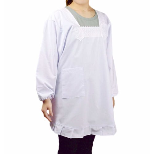 White Japanese Cooking Apron, Size M, Made In Japan