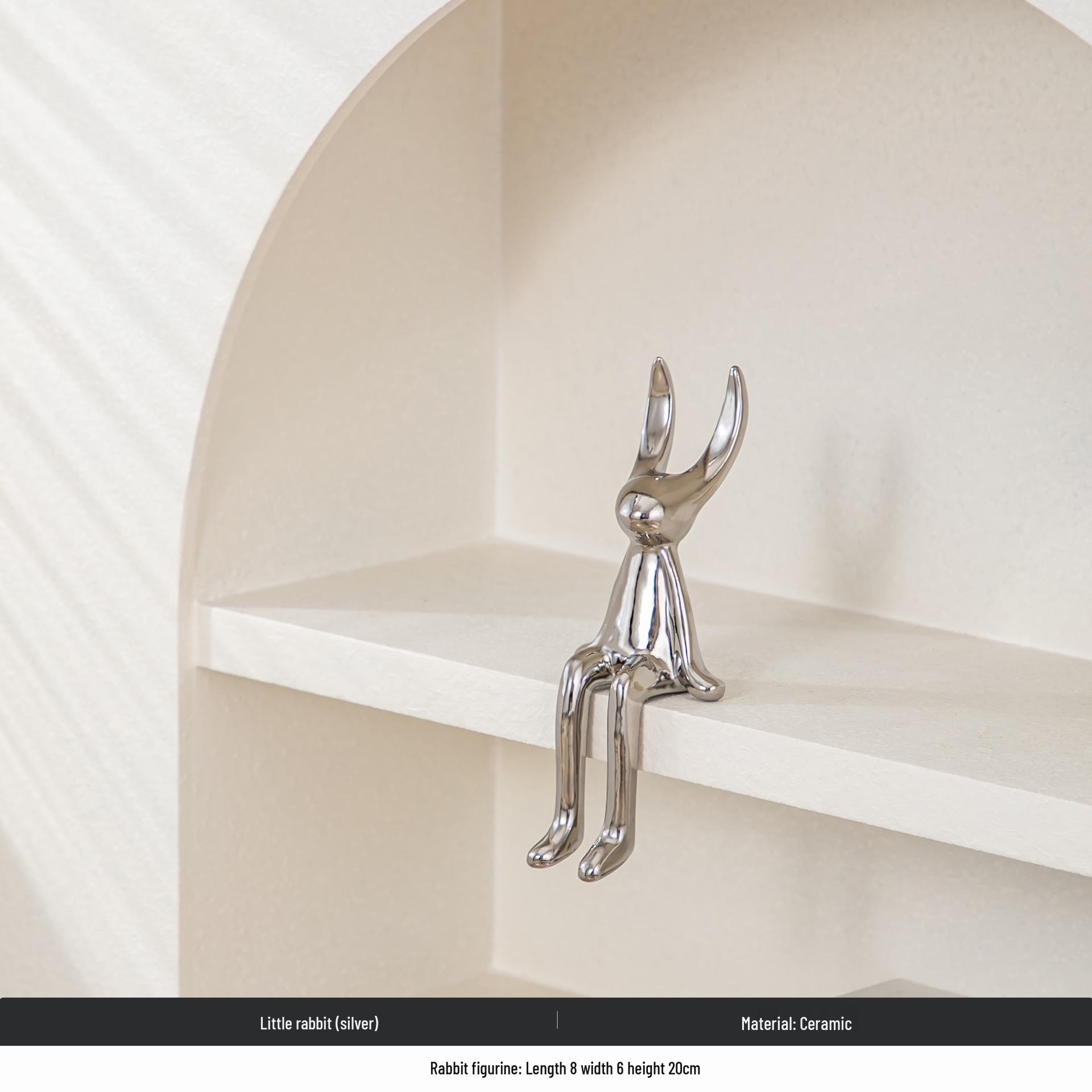 

High-End Cartoon Long-Eared Rabbit Ornament for Luxury Decor