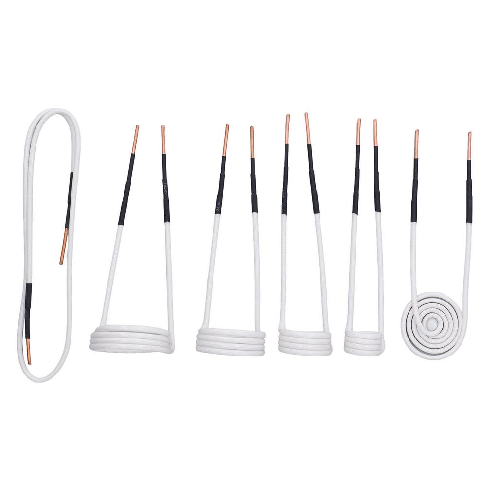 6 Pcs Induction Heater Coil Kit 2.5mm Brass Core 20 30 40 50mm Free Forming Flat Type Induction Heater Wires