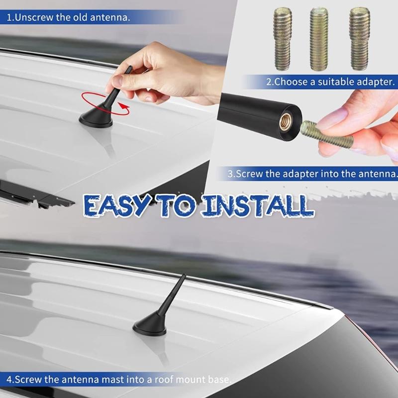 9cm Car Roof Antenna Stereo Radio FM/AM Signal Aerial Universal Amplified Antenna with Screws Auto Repair Accessories