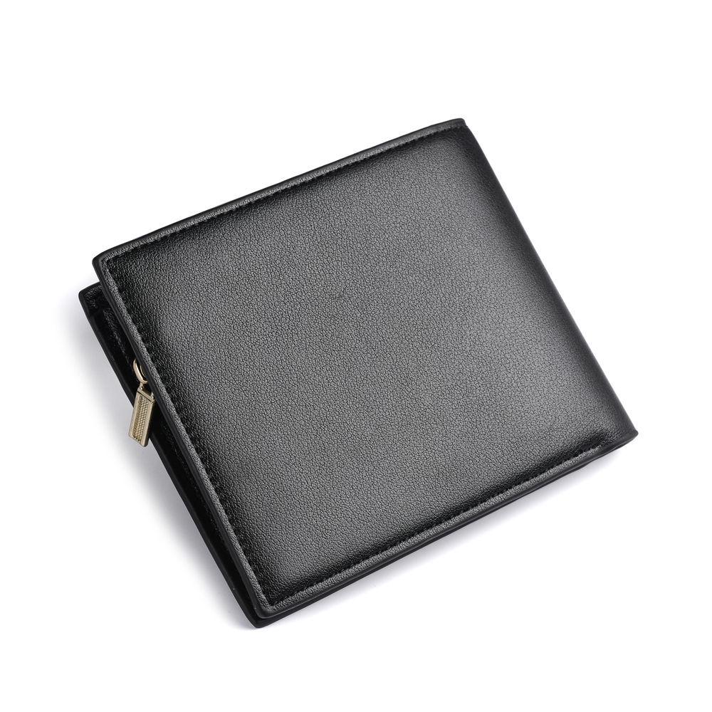 Men's Korean Style Short Trifold Wallet - Large Capacity Leather Wallet with Multi-Card Slots (2019 Edition)