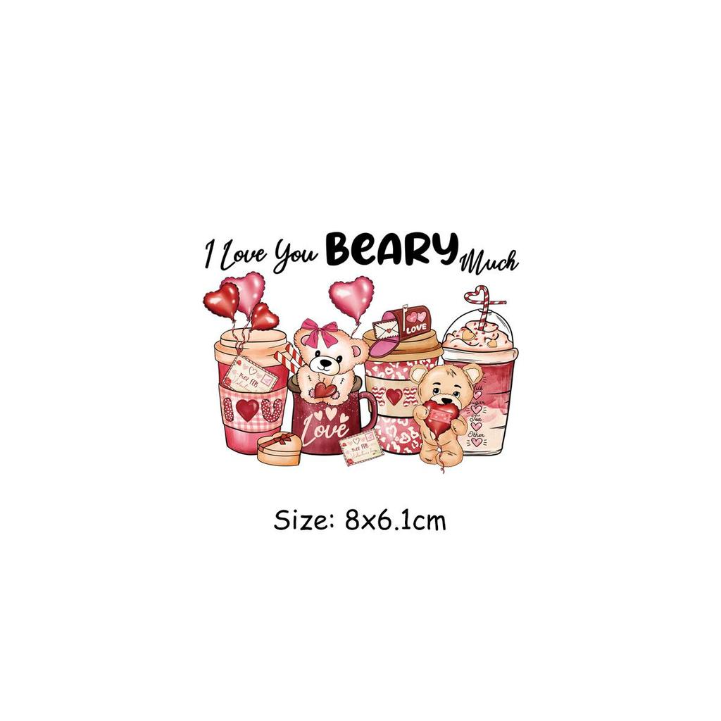 Happy Valentine'Day Patches auf Kleidung Wärmeübertragung Aufkleber Dekoration für Liebhaber Kleidung DIY Streifen Aufkleber Mädchen Junge