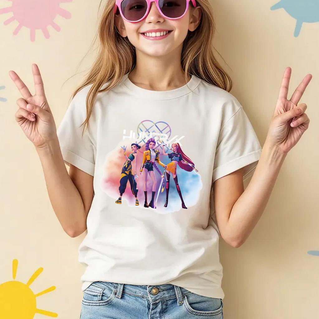 T-Shirts Girls Children's Casual Fashion Short Sleeve Cute Cartoon Printed T-Shirt Top