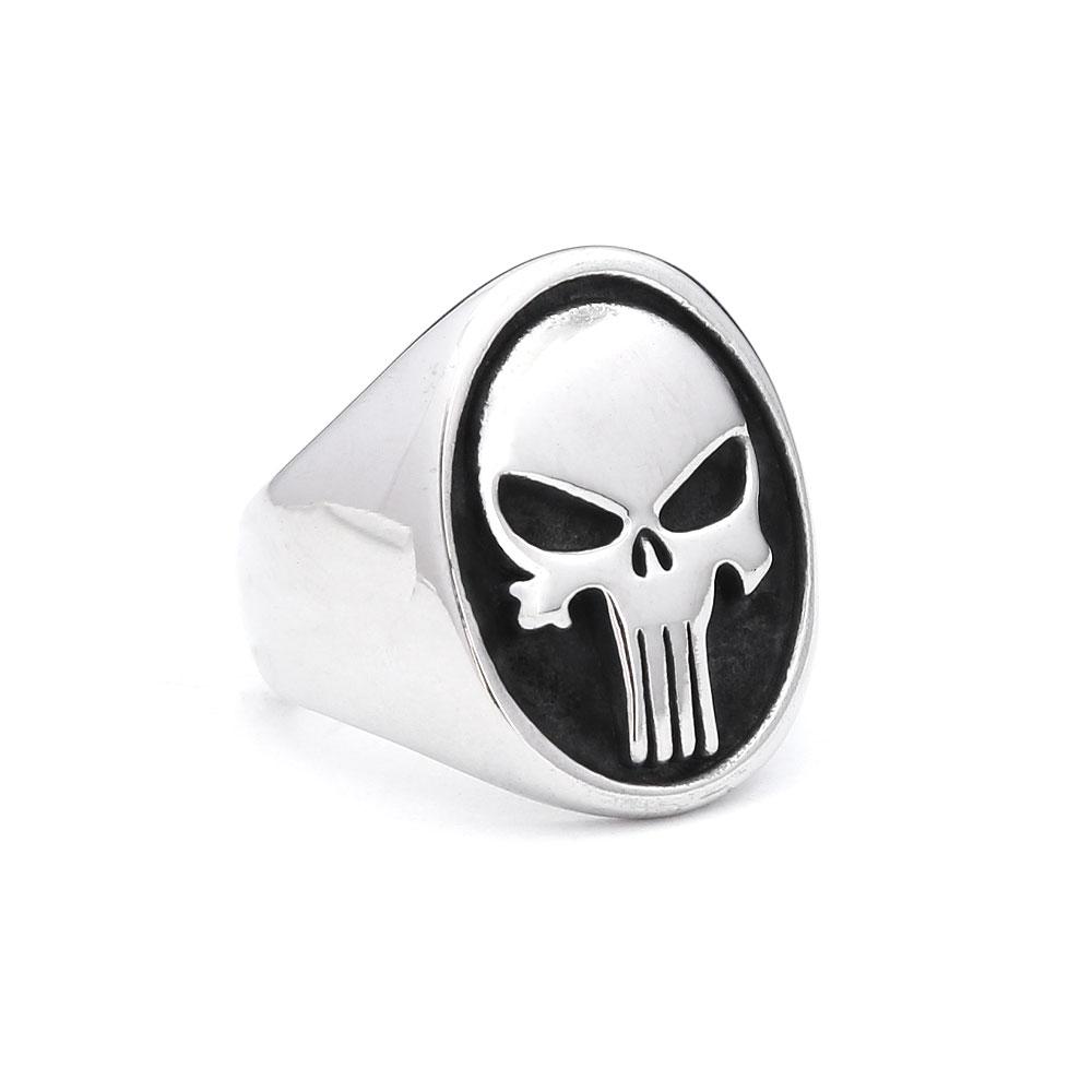 Vintage Gothic 316L Stainless Steel Skull Rings For Men Women Punk Hip Hop Motorcycle Band Jewelry Halloween Gifts