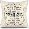 Daughter Hug This Pillow and Know That You Are Loved This Pillow Is A Hug from Me To You Throw Pillow Covers for Daughter from Mom Dad Birthday Gift